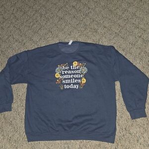 Womens Blue Graphic Sweatshirt